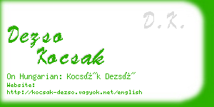 dezso kocsak business card